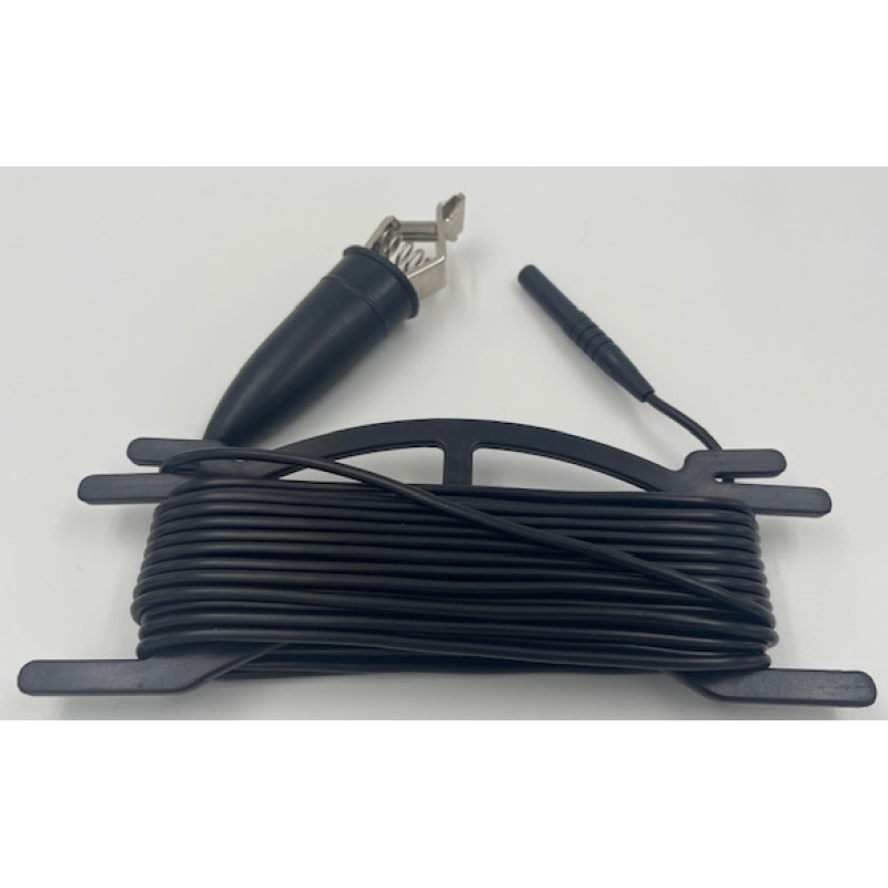 Dévidoir avec 10m de câble de mesure noir pour pinces ampèremétriques