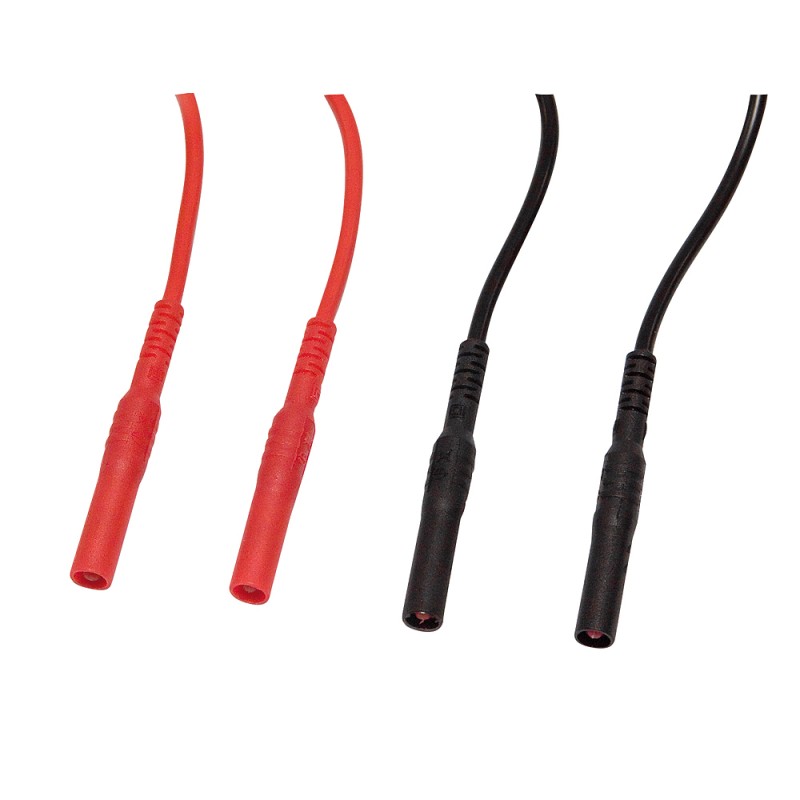 2 Messleitungen PVC 1,5m DM4-DM4 , Cat IV, 600 V, rot / schwarz